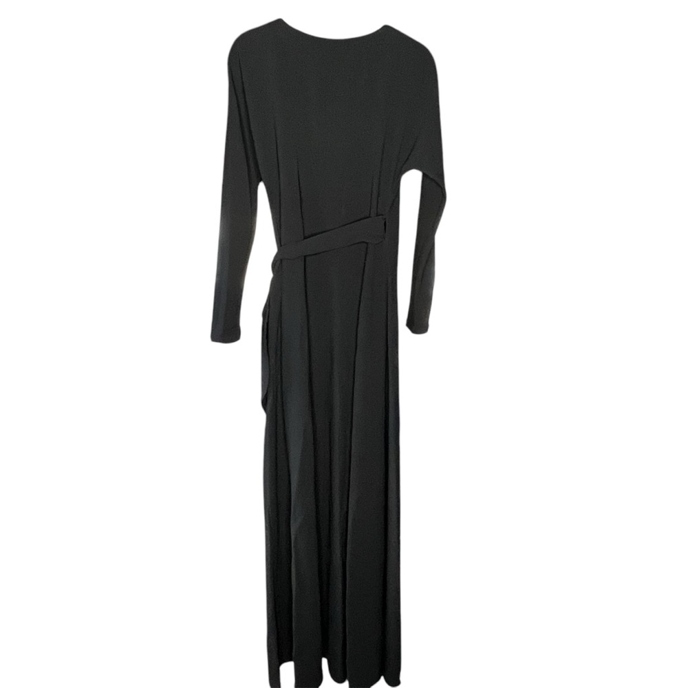 Diane Von Furstenberg NWT Draped Wrap Gown Size 0 Black $698 Long Sleeve - Picture 3 of 6